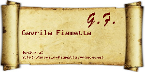 Gavrila Fiametta névjegykártya